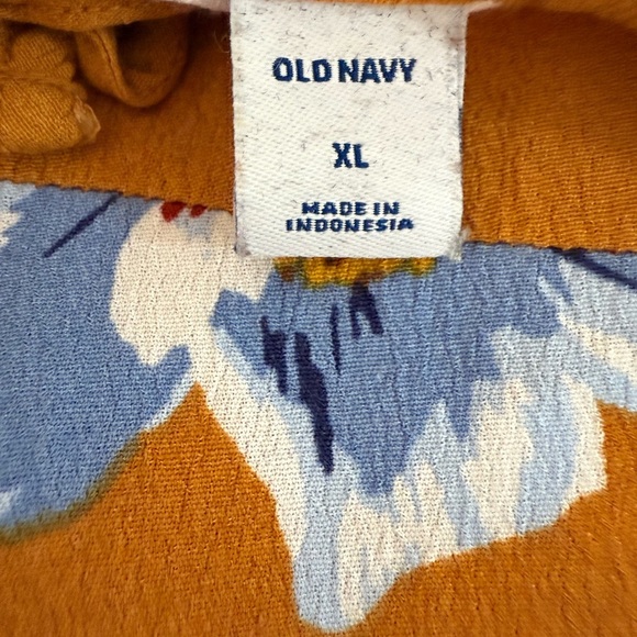 Vintage Mustard Yellow Floral Maxi Dress Boho Long Sleeve Tie Neck Cottagecore - Picture 3 of 6